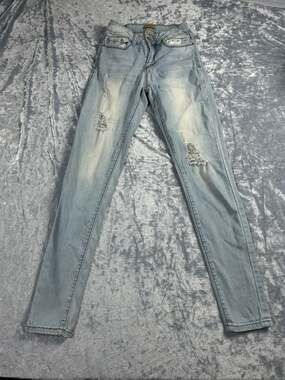 RAW Womens Light Blue Distressed Skinny Jeans Size 3
